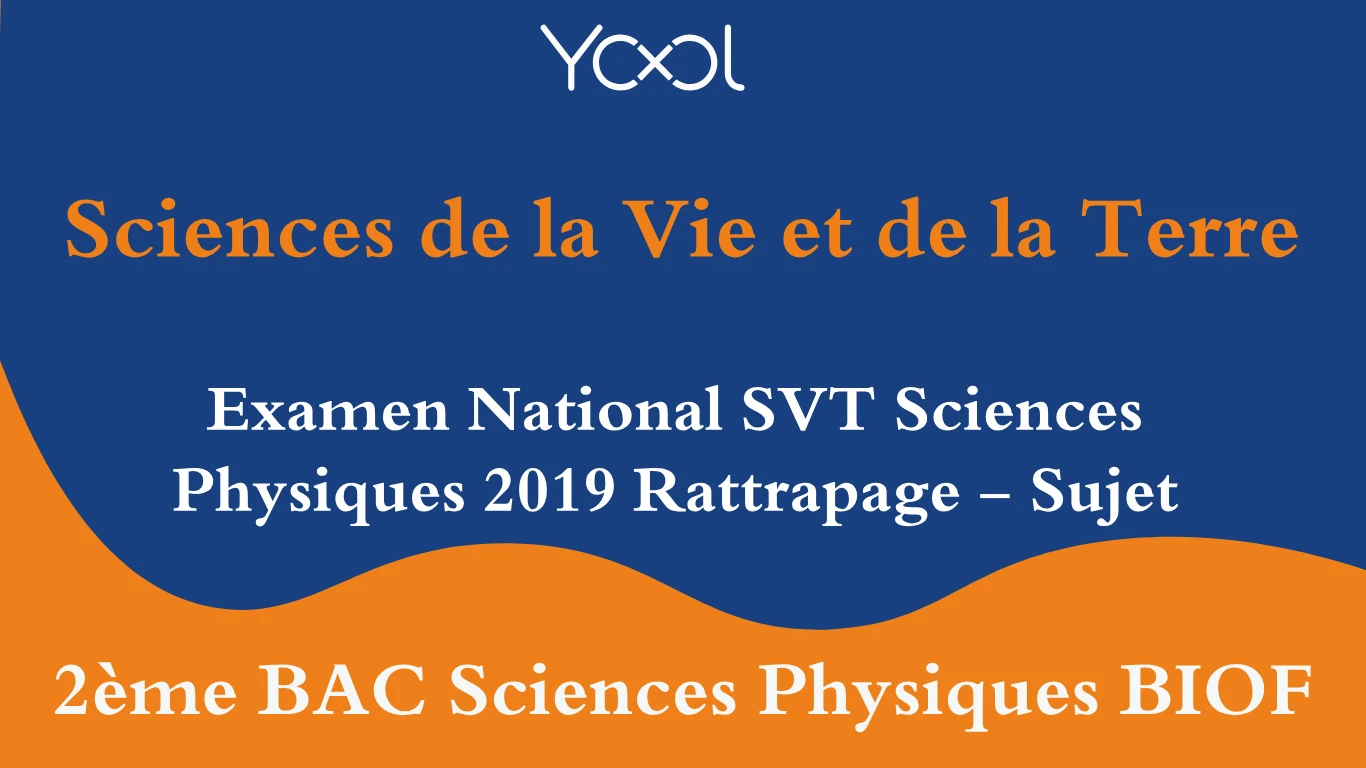 YOOL LIBRARY | Examen National SVT Sciences Physiques 2019 Rattrapage - Sujet