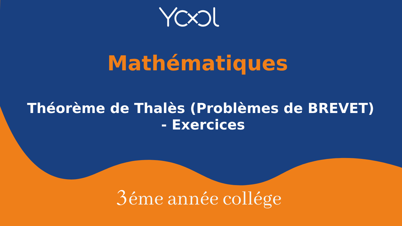 YOOL LIBRARY | Théorème de Thalès (Problèmes de BREVET) - Exercices